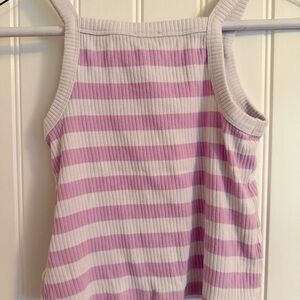 J. Crew Kids Pink and White Striped Tank Top